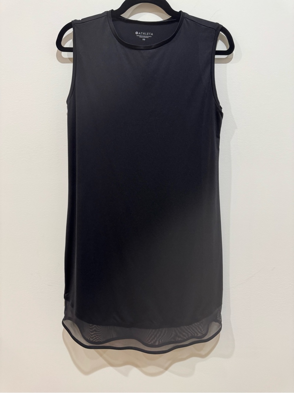 Athleta Black Sleeveless Mesh-Hem Tank